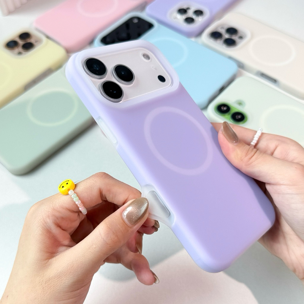 [i17] พร้อมส่ง E4S208🪼Jelly Case🍭เคสซิลิโคนชาร์จไร้สาย เคสแม่เหล็กขอบกล้องยกสูง เคสไอโฟน สำหรับ iPhone 13-17Pro,17Promax - รูปที่ 3