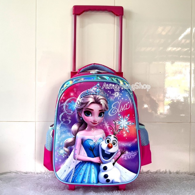 กระเป๋านักเรียน กระเป๋าล้อลาก ลากได้+สพายได้ ขนาด 14นิ้ว ใส่ A4 ได้ - รูปที่ 3