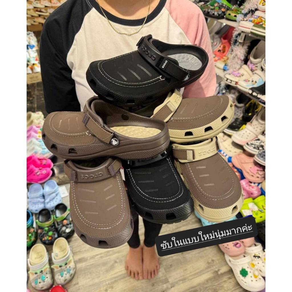 Cr0cs Yukon พืนขางในนีมดีมากๆ รองเท้าหัวโตผู้ชายหุมหนังPU เบาและนี่มใส่สวยสบายเท้ามาก พร้มส่งในไทยสัง1-3 วันได้รับของ