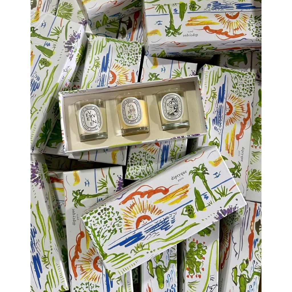 🛍️พร้อมส่งค่ะ🛍️ เซ็ทเทียนหอมมินิซัมเมอร์ 70 กรัม x 3 Diptyque Mini Candles Summer Set เข้าใหม่