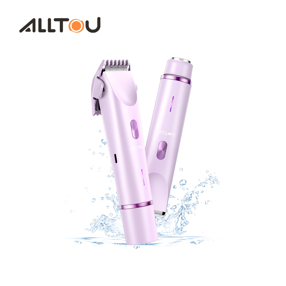 ALLTOU เครื่องกำจัดขนไฟฟ้า 2-in-1เครื่องกำจัดขน เครื่องกำจัดขนสตรี ไฟฟ้า กำจัดขนง่าย เช่น รักแร้ บิกินี่ ขาหนีบ อื่นๆ  ส