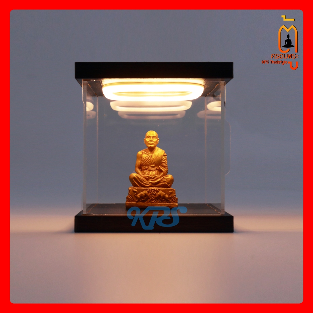 กล่องอะคริลิคใส กันฝุ่น พร้อมไฟสีส้ม ขนาด 10Cm, 15Cm, 20Cm 💖 [ สินค้าพร้อมส่งจากไทย ]