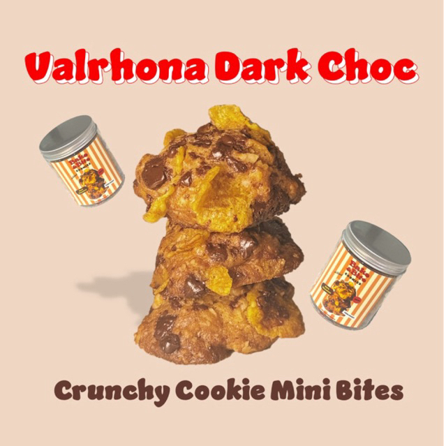🍪Dark Choc mini crunchy cookies 140g. (คุกกี้กรอบคอร์นเฟลคดาร์คชอค)