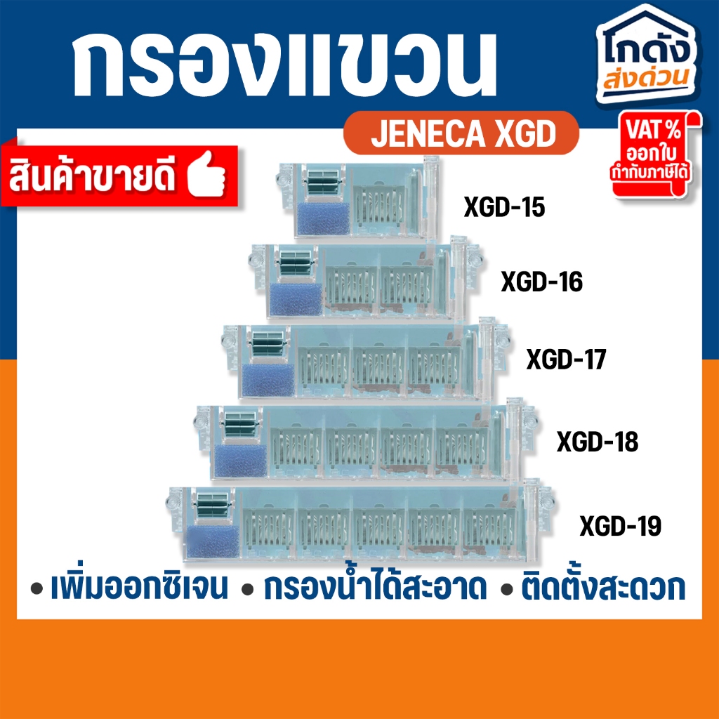 กรองบน JENECA Top Filter รุ่น XGD-15,XGD-16, XGD-17, XGD-18, XGD-19 กรองแบบใสใส่วัสดุกรองได้
