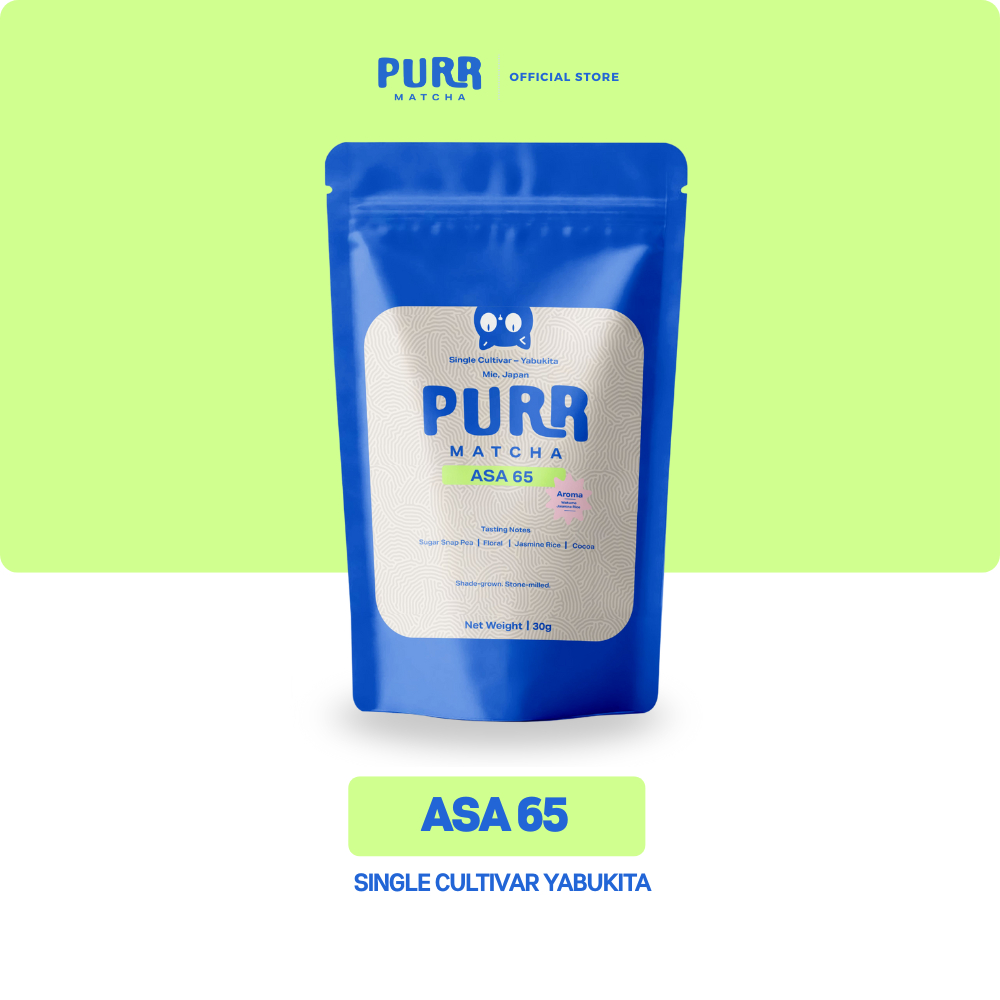 PURR MATCHA - ASA 65 - สายพันธุ์ Yabukita จาก Mie, Japan ผงมัทฉะเกรด Premium  ขนาด 30g