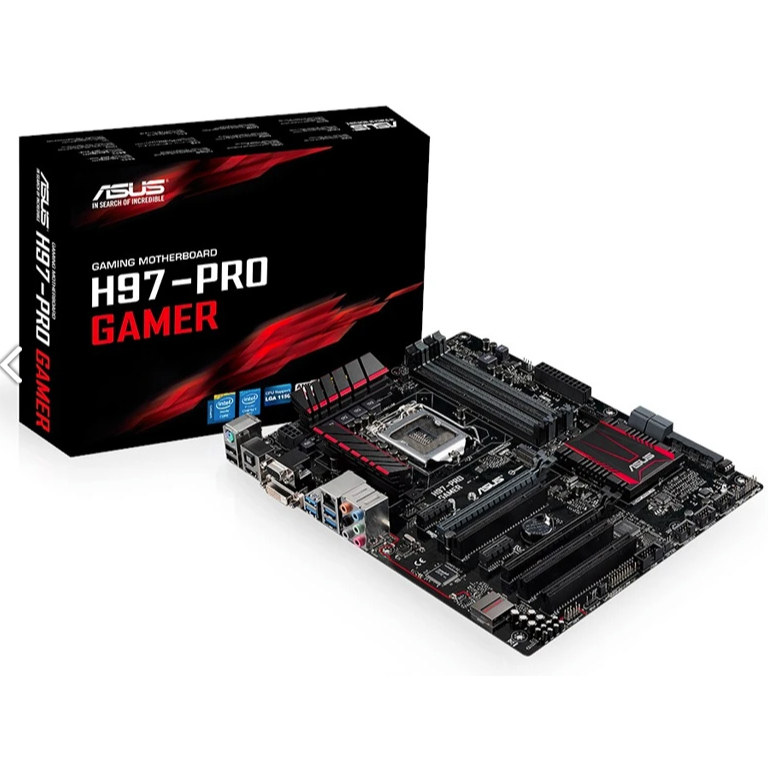 MAINBOARD ASUS H97-PRO-GAMER LGA1150 ATX (มือสอง)รองรับCpuIntel Socket  LGA1150 ตระกูล i3/i5/i7 เจน4