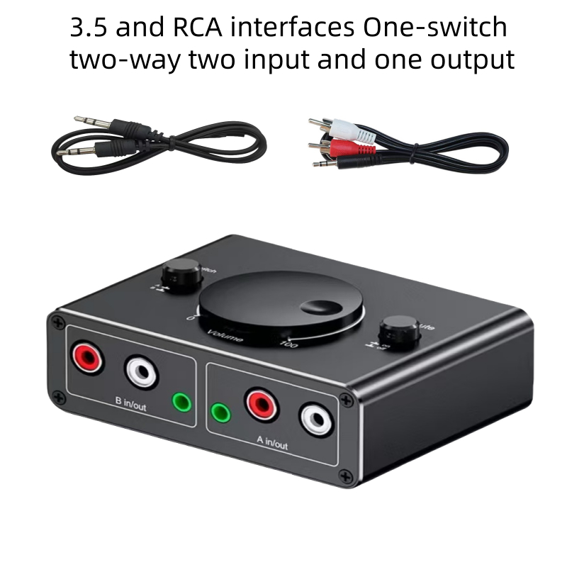 ตัวสลับสัญญาณเสียงแบบสองทิศทาง RCA สเตอริโอ 3.5mm ตัวเลือก 1ใน2 อินพุตหรือ 2ใน 1input