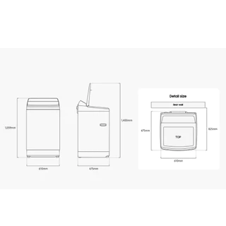 SAMSUNG เครื่องซัก 13 กิโล รุ่น WA70F13E4CST (สีดำ Deep Charcoal)