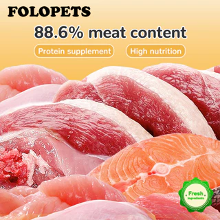FOLOPETS 430g ความจุสูง อาหารสุนัขแบบกระป๋อง อาหารเปียกสุนัข ออแกไนเซอร์ธรรมชาติ 100% เพิ่มความอยากอาหาร
