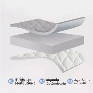 ผ้าปูที่นอนกันน้ำ ป้องกันไรฝุ่น ผ้ารองฉี่ รัดมุม ซักเครื่องได้ ขนาด 3-6 ฟุต