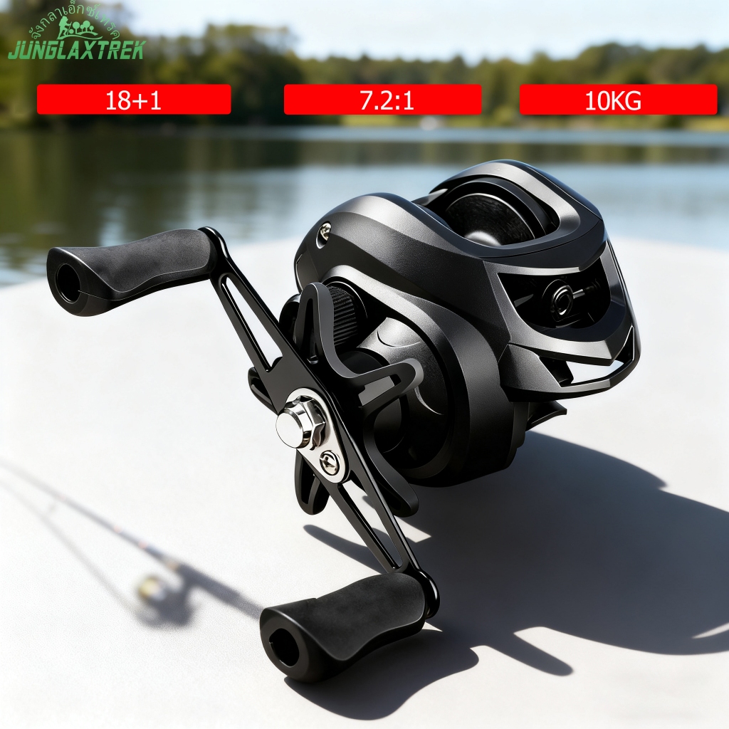 JUNGLAXTREK รอกเบท ลอกเบสหยดน้ำ 12+1 BB 7.2:1 อัตราทดเกียร์ความเร็วสูง น้ำทะเล น้ำจืด รอกเบสหยดน้ำ