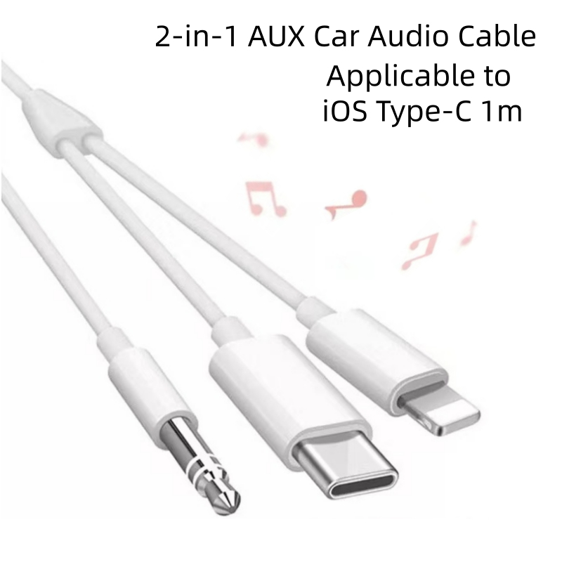 สาย AUX ออก Type CกับIOS 3.5mm Aux Audio Cable ตัวแปลงลำโพง เสียบกับมือถือ