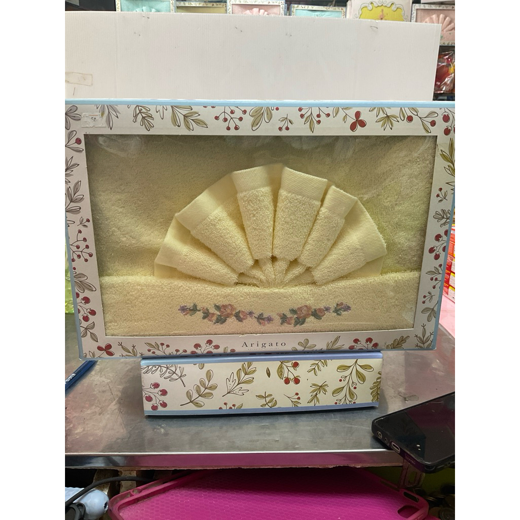 ผ้าขนหนูชุดกล่องของขวัญArigato1ผืนใหญ่ผ้านุ่งอาบ70*140cm