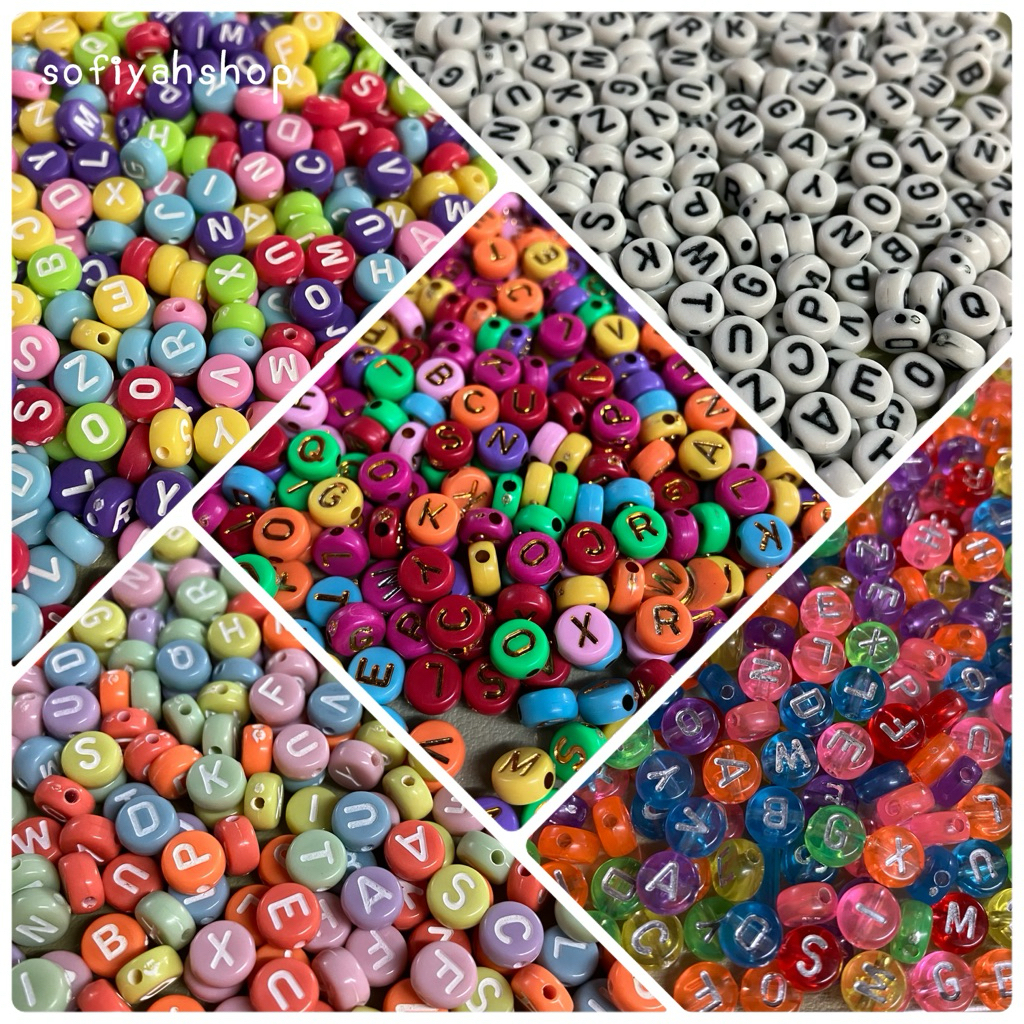 ลูกปัดตัวอักษร​ ABC​ (ถุงละ​ 30​ กรัม)​ แบบเยอะมาก