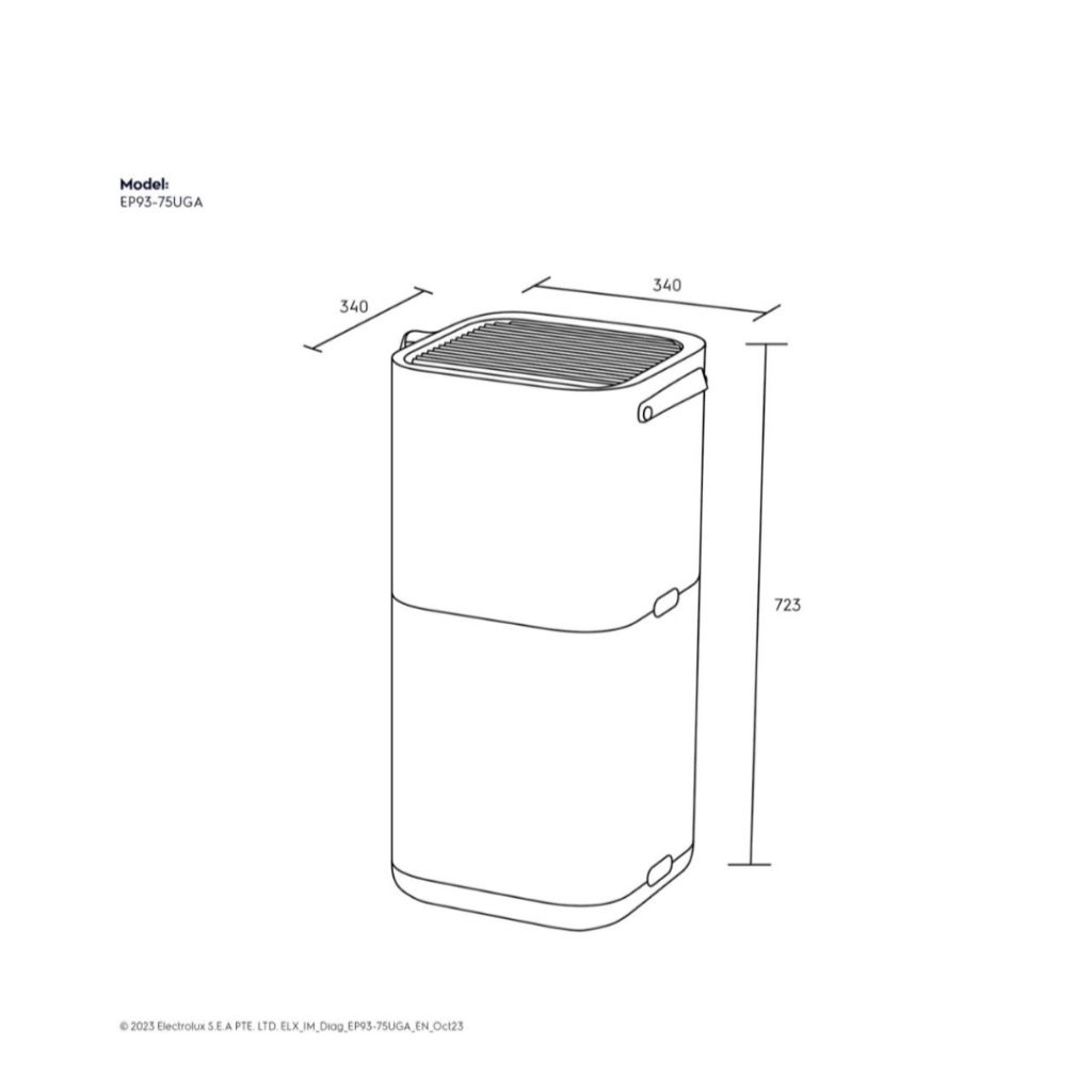 ELECTROLUX เครื่องฟอกอากาศ EP93-75UGA100ตารางเมตร - รูปที่ 6