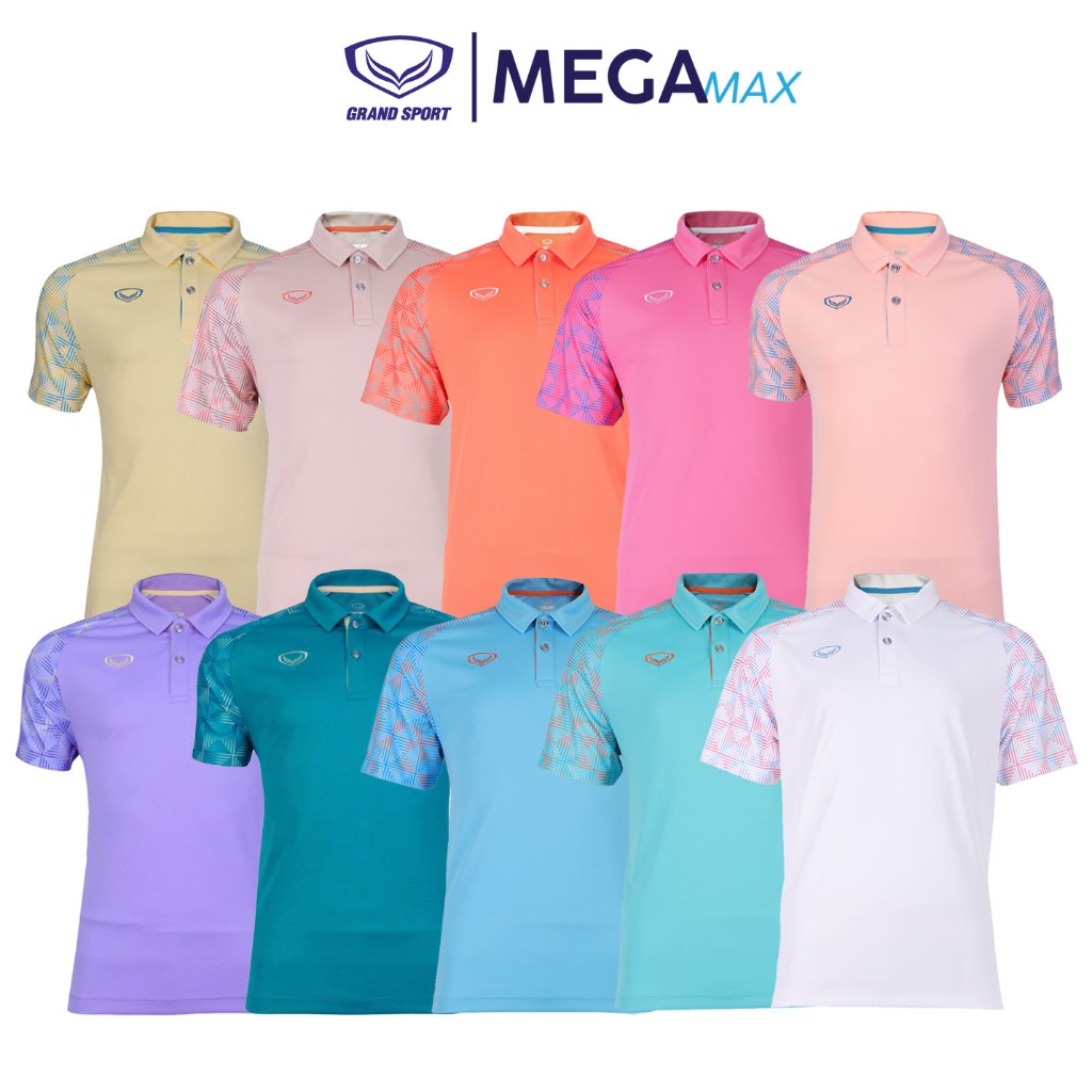 เสื้อโปโล Grand Sport 72-083 Polo ไหล่สโลป พิมพ์ลายแขน แกรนด์สปอร์ต