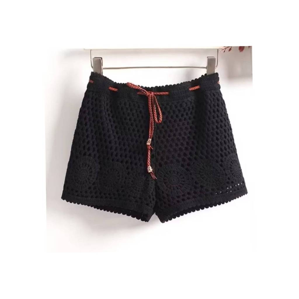 กางเกงขาสั้น ถักโครเชต์ พร้อมซับใน CN-1018 - รูปที่ 3