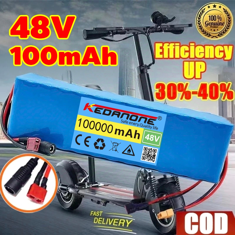 แบตเตอรี่ลิเธียม 48V 100AH แบตเตอรี่ 1000W E-bike 54.6V BMS + charger แบตจักรยานไฟฟ้า ไฟฟ้าจักรยานสกู๊ตเตอร์