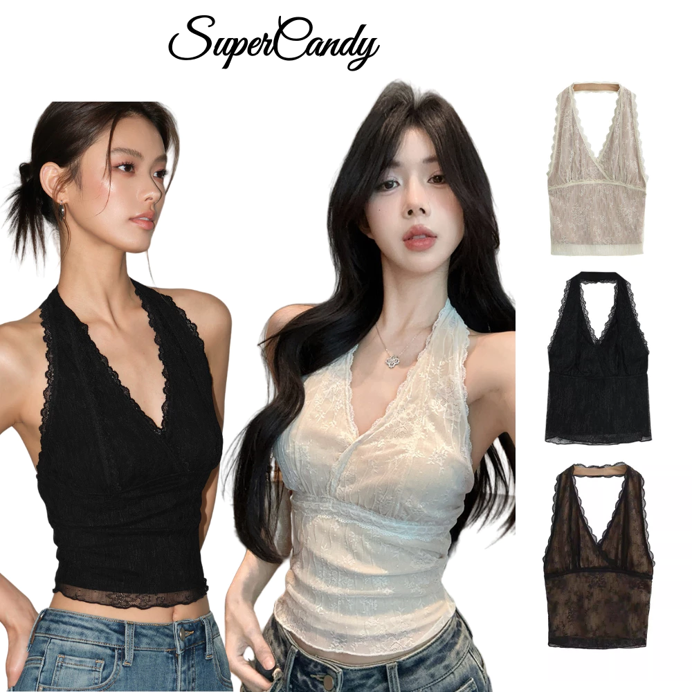 SuperCandy🌷Moonlight Lace Top – ซีทรูลูกไม้ สายฝอแต่ละมุนมาก!