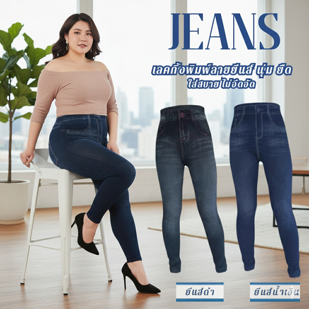 แบบหนา‼️กางเกงเลกกิ้งสาวอวบ💙
