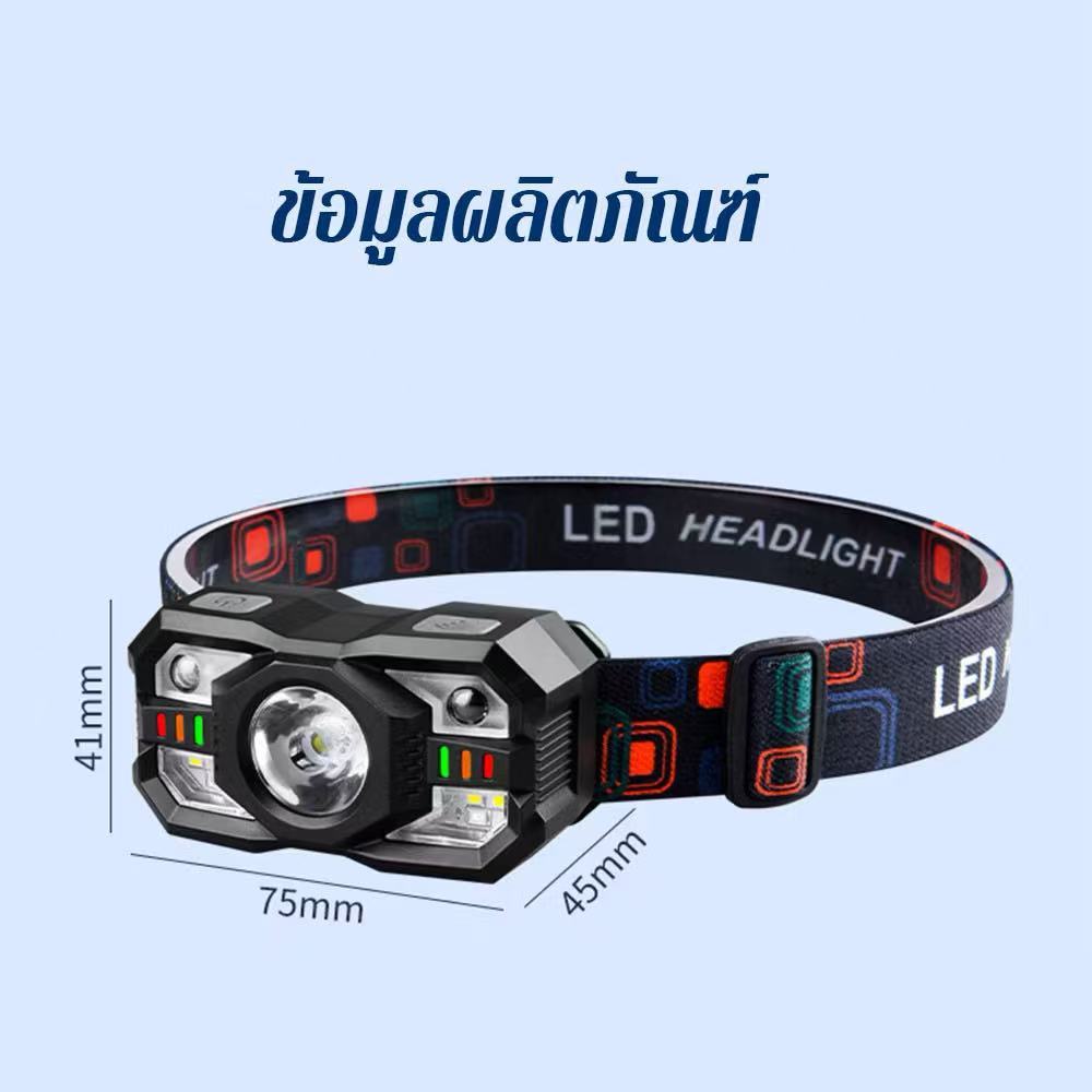 CRX ไฟฉาย ไฟฉายคาดหัว 1000w ไฟฉายแรงสูง led usb ไฟฉายขนาดเล็ก ไฟฉายเดินป่า ไฟฉายฉุกเฉิน ไฟฉายคาดศรีษะ กันน้ำได้ มีเซนเซอ - รูปที่ 7
