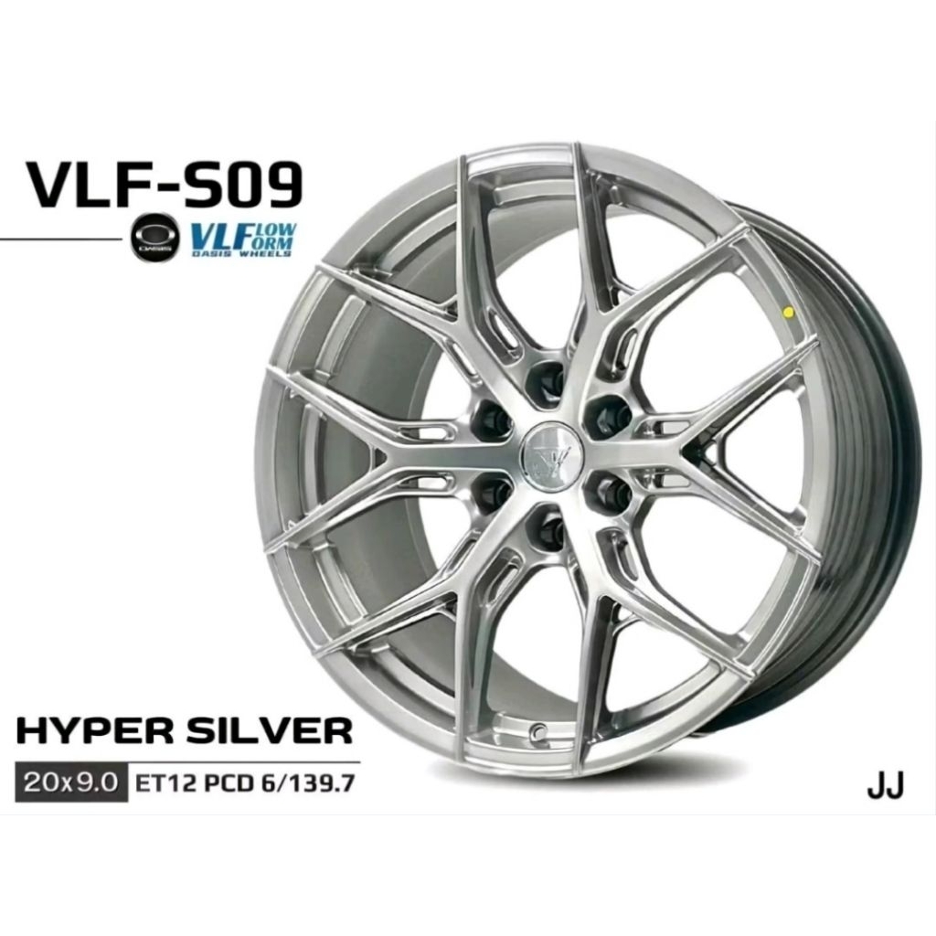 ล้อแม็กซ์ OASIS VLF-S09 ขอบ20 6รู139.7กว้าง 9 นิ้ว ET12 สีHYPER SILVER  FLOW FROM สำหรับสายลุย แข็งแ