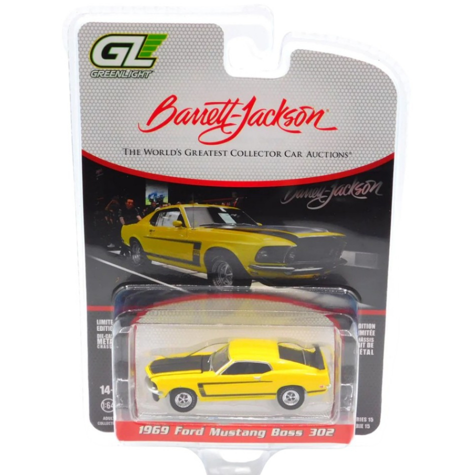 Greenlight | 1969 Ford Mustang Boss 302 - Bright Yellow (Scottsdale 2024) สเกล 1/64 37320