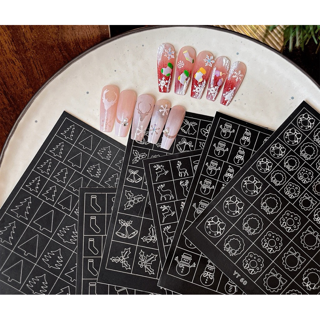 สติกเกอร์ลายฉลุคริสมาส สำหรับแต่งเล็บ🇹🇭🇹🇭🇹🇭🇹🇭