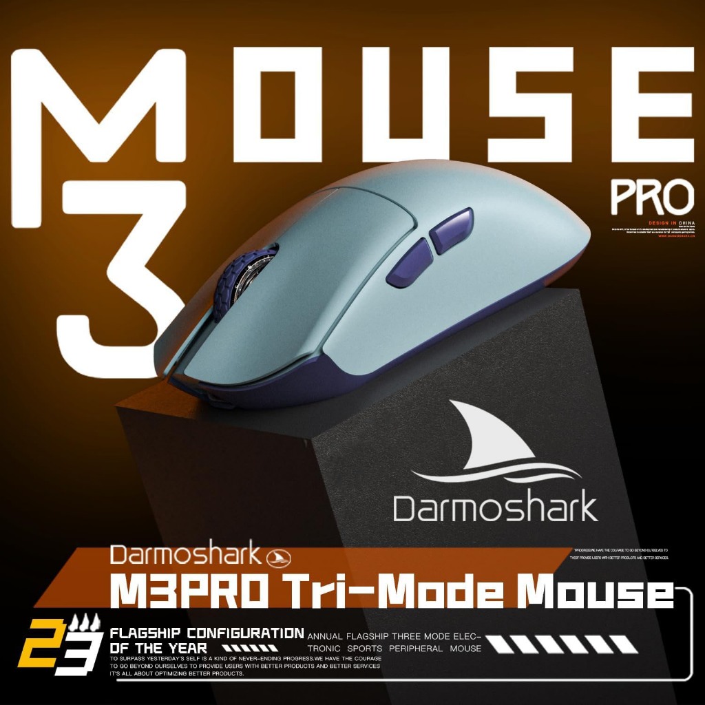 เมาส์เกมมิ่ง Darmoshark M3 PRO ไร้สาย 26K DPI PAM3395 Nordic N52840 รองรับ 2K/4KHz สำหรับคอมและแล็ปท
