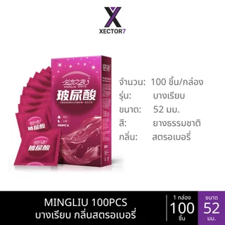 ถุงยาง MINGLIU 100ชิ้น ขนาด52 บางเรียบ (100ชิ้น/กล่อง)
