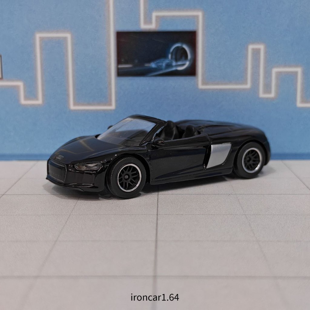โมเดลรถ majorette audi r8 spyder สีดำ เปิดประทุน