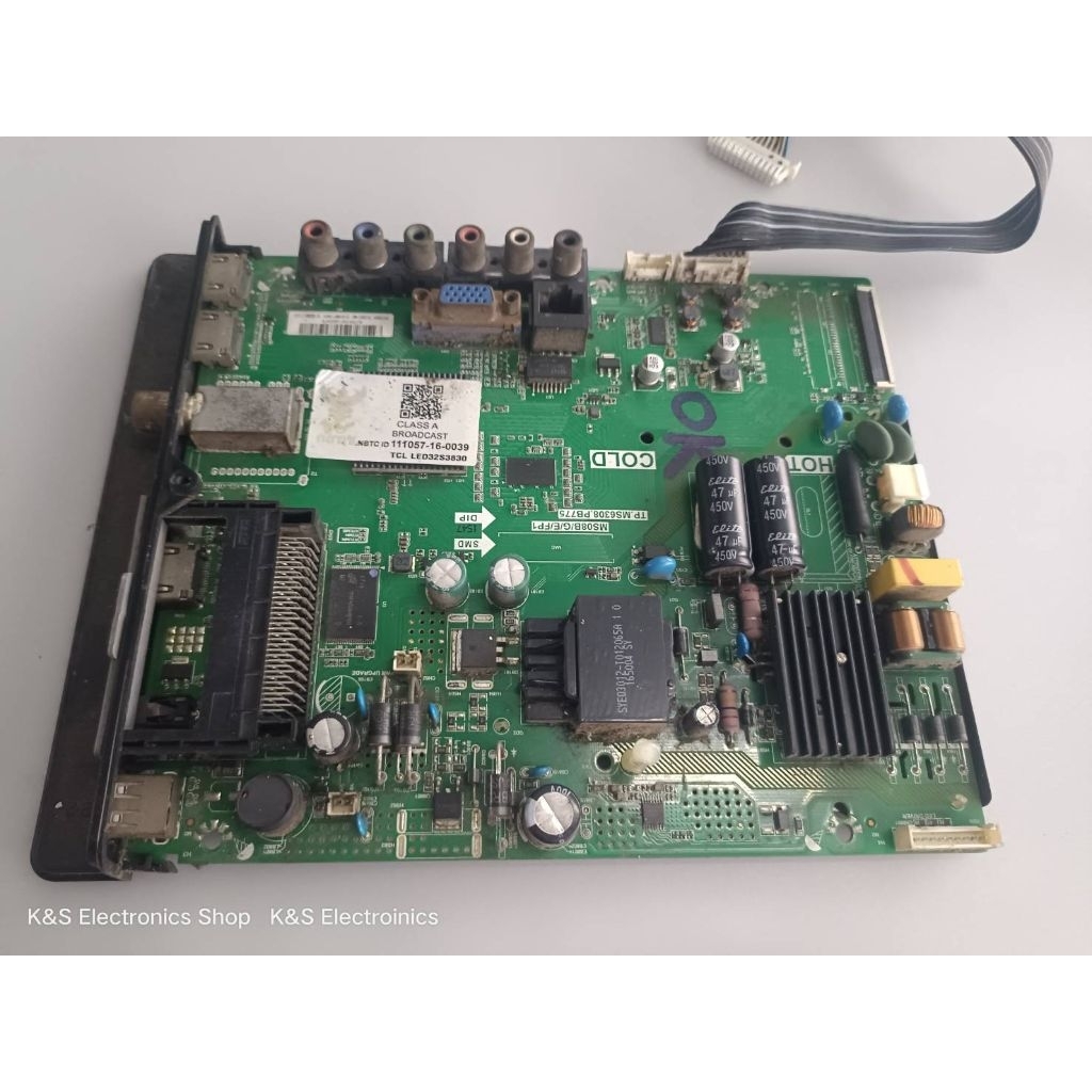 MAINBOARD TCL LED32S3820 , LED32S3830 พาร์ท TP.MS6308.PB775  อะไหล่แท้/ของถอดมือสอง รับประกันสินค้า 