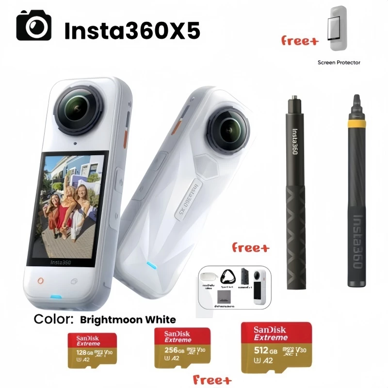 【New Arrival】Insta360 X5 (Satin White )Standard/Essentials Bundle 8K 360 Action Cam รับประกันศูนย์ไทย 1 ปี