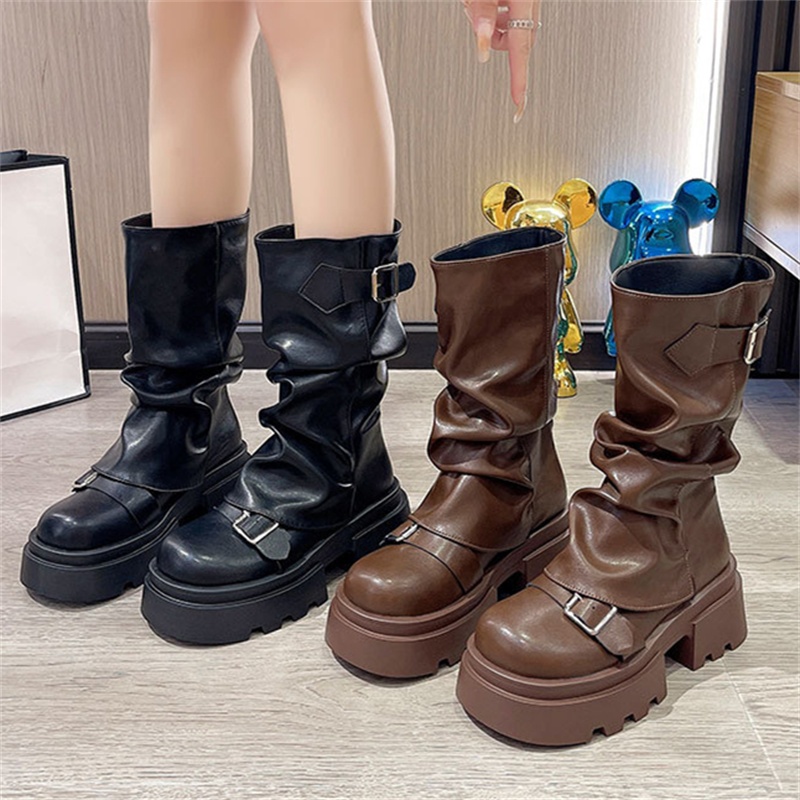 ขนาด 35-40 วินเทจหนาเพียงกลางด้านบนผู้หญิงรองเท้าสไตล์อังกฤษรองเท้าหนังรองเท้า