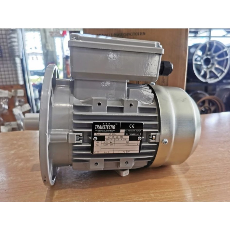 Transtecno Motor  1.1kw. 1.5HP 4P 220v. 1Ph มอเตอร์ 1.5แรง 4โพล ไฟบ้าน 220v. 1เฟส