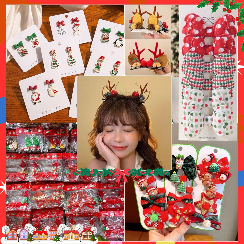 🎄🎁 Christmas‼️ กิ๊บคริสมาสต์ แว่นตา/ยาง/โบว์ 🔔 🇹🇭พร้อมส่ง