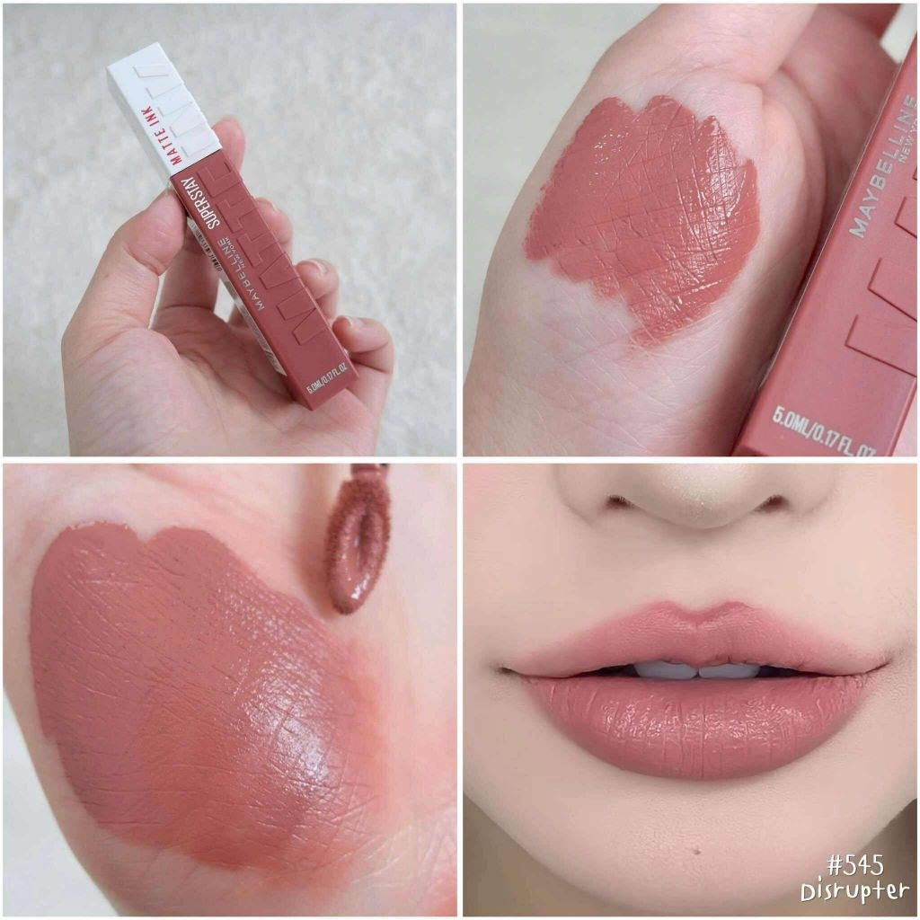 Maybelline Super Stay Matte Ink สี 545 disrupter สวยละมุน โทนสุภาพเข้ากับทุกลุค เม็ดสีแน่น กลบสีปากม