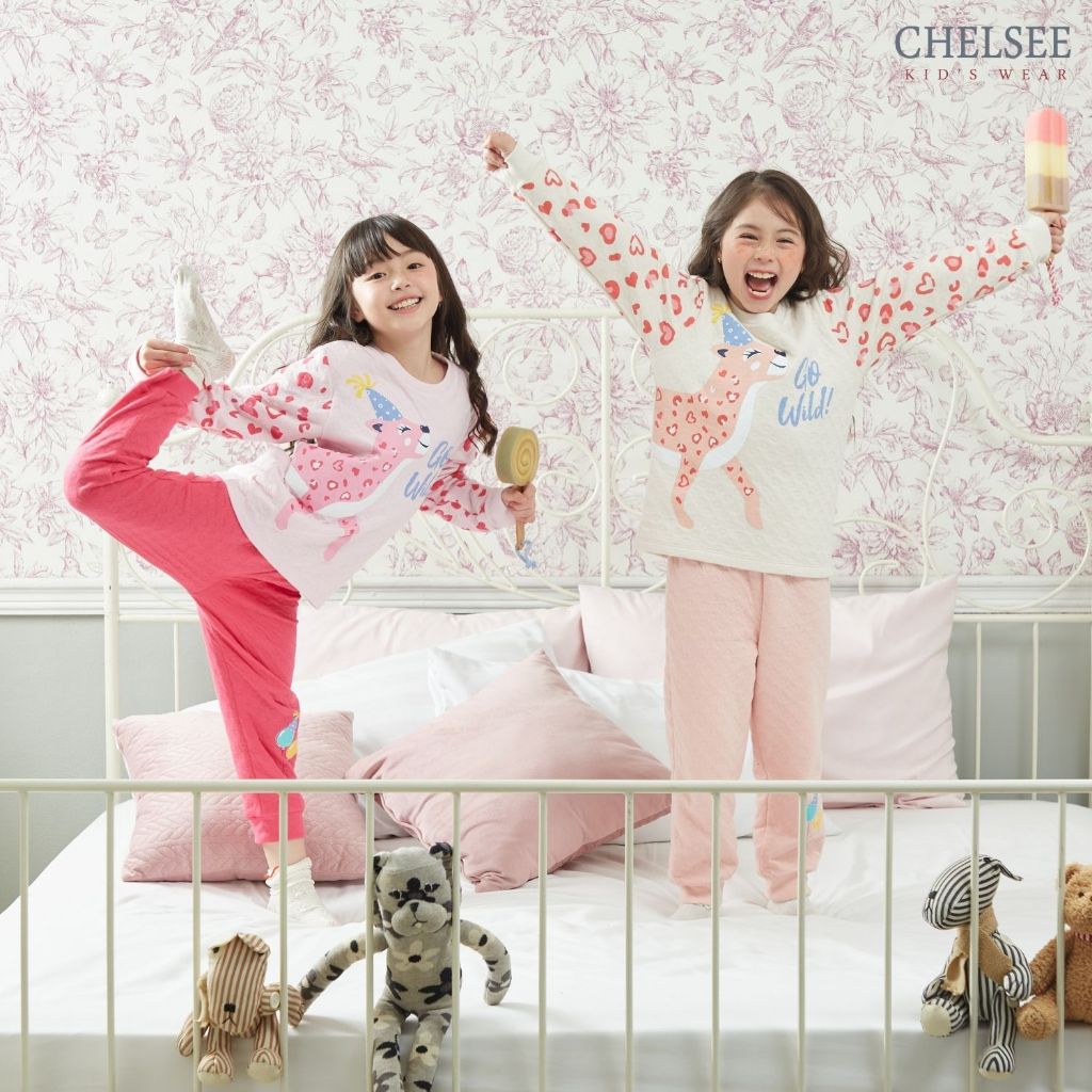 NEW !! Chelsee ชุดนอน Therma Soft Sanwich อบอุ่น นุ่มสบาย แขนยาว ลายเสือ น่ารัก  อายุ 1.5-10 ปี เด็กผู้หญิง รุ่น 238185