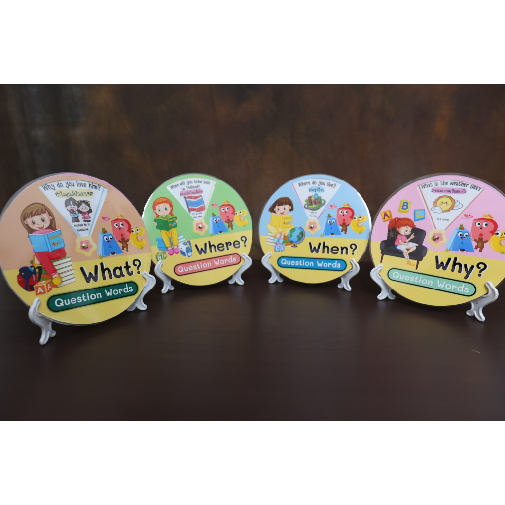 วงล้อคำศัพท์ภาษาอังกฤษ Question Words 🎡 (แถมขาตั้ง7นิ้ว)