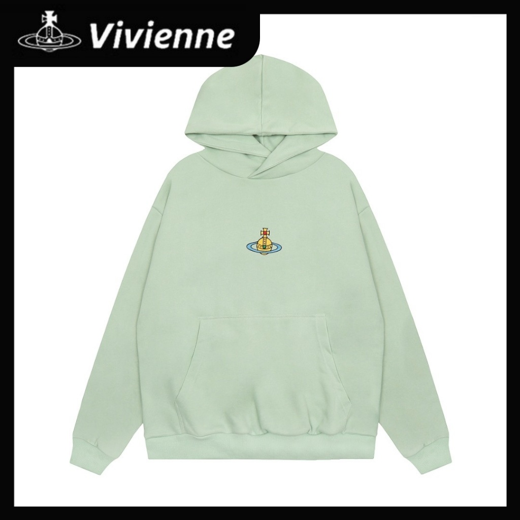 vivian westwood✨JP VIVI เสื้อฮู้ด ปักดาวเสาร์ vivian เสื้อยืด เสื้อ เสื้อกันหนาวคอกลม เสื้อฮู้ด