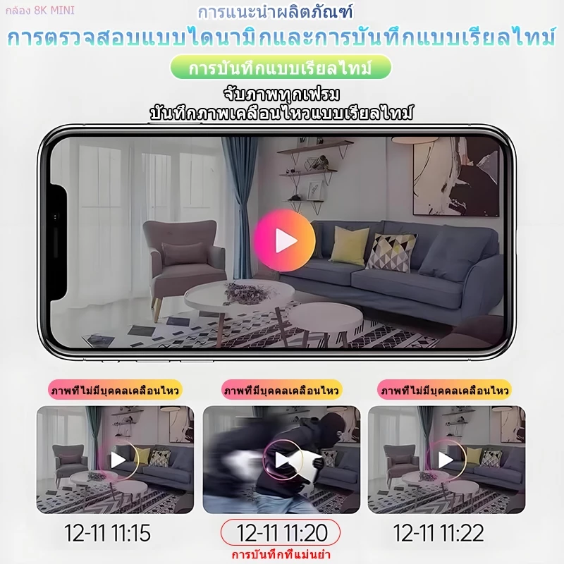 【มุมกว้างพิเศษ 360°】 4K/Full HD กล้องวงจร กล้อง 360 องศา ก้องวงจรปิด วงจรปิด thumbnail 6