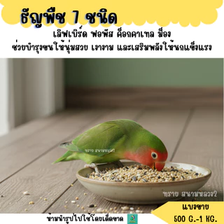 ธัญพืช 7 ชนิด (แบ่งขาย 500 G.-1 KG.) อาหารนกแก้วขนาดเล็ก