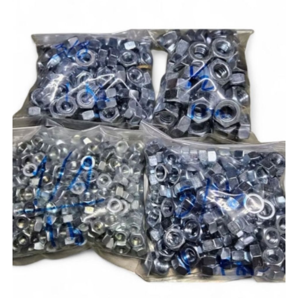 หัวน็อต 1/4″-5/8″ ชุบขาว ตัวเมีย 2หุน 2หุนครึ่ง  3หุน 4หุน 5หุน *ราคาต่อ 1 ก.ก.* ตัวเมีย1/4 ตัวเมีย5/16 ตัวเมีย3/8