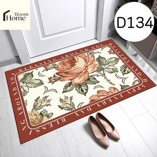 พรม3Dห้องครัว (ลายดอกไม้ ต้นไม้ flower tree) ขนาด 40X60 cm พรมปูพื้นในห้องครัว พรมเช็ดเท้า พรมปูพื้น ซับน้ำดี ยางกันลื่น