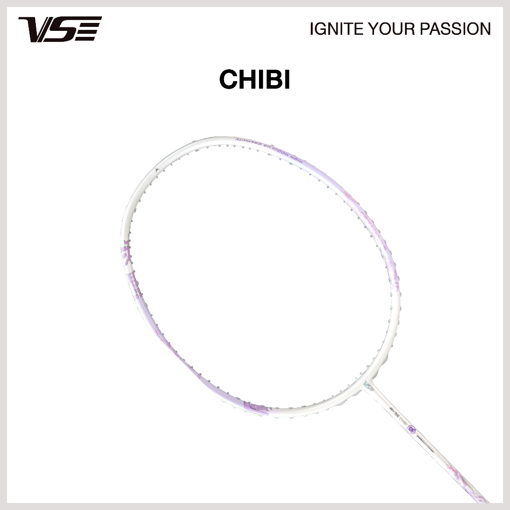 VS ไม้แบดมินตัน รุ่น Chibi 5U ขาว แถมกริปคละสี+เอ็น+ซอง *ขึ้นเอ็น กรุณากดที่ตัวเลือกขึ้นเอ็นเท่านั้น*