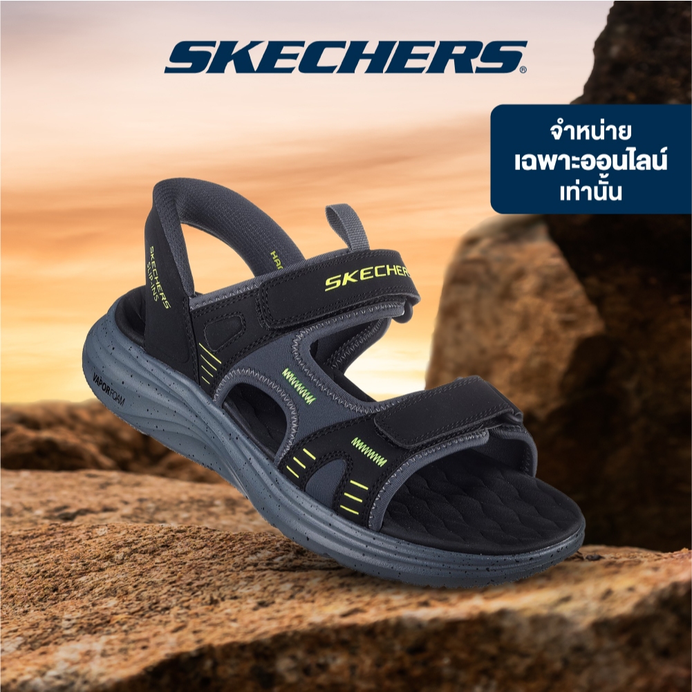 Skechers สเก็ตเชอร์ส รองเท้าแตะลำลองผู้ชาย Men Online Exclusive Slip-Ins Sport Vapor Foam Sandals - 232994-BKLM