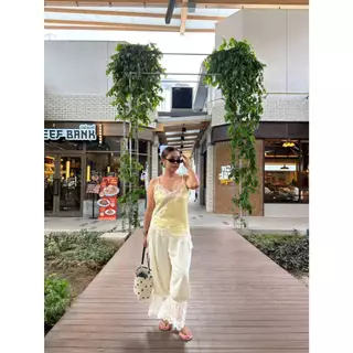 F3181 กางเกงทรงจินนี่อาลาดิน JINNY PANTSปลายขาลูกไม้