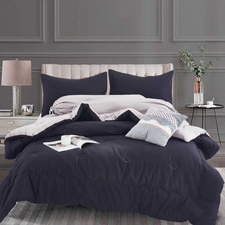 C&J ARANTEXTILEชุดผ้านวม Cotton พรีเมี่ยมสีทูโทนงานคุณภาพหรูหรา นุ่มมาก ฟู เนื้อเนียนแน่น เย็นสบายห่มได้ทุกฤดู - รูปที่ 4