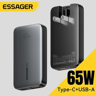 Essager 65W Type-C + USB-A GaN อุปกรณ์ชาร์จแบบพกพาบางเฉียบ