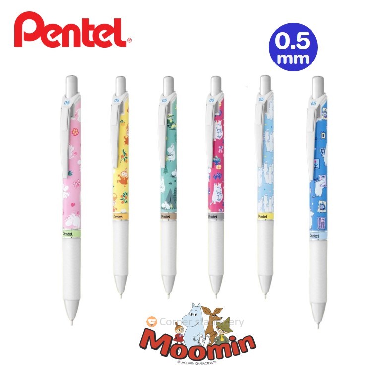 ปากกาเจล Pentel แบบปลอก (หมึกน้ำเงิน) ขนาด 0.5 0.7 1.0 มม. เปลี่ยนไส้ได้ ปากกาเพนเทล energel gel pen